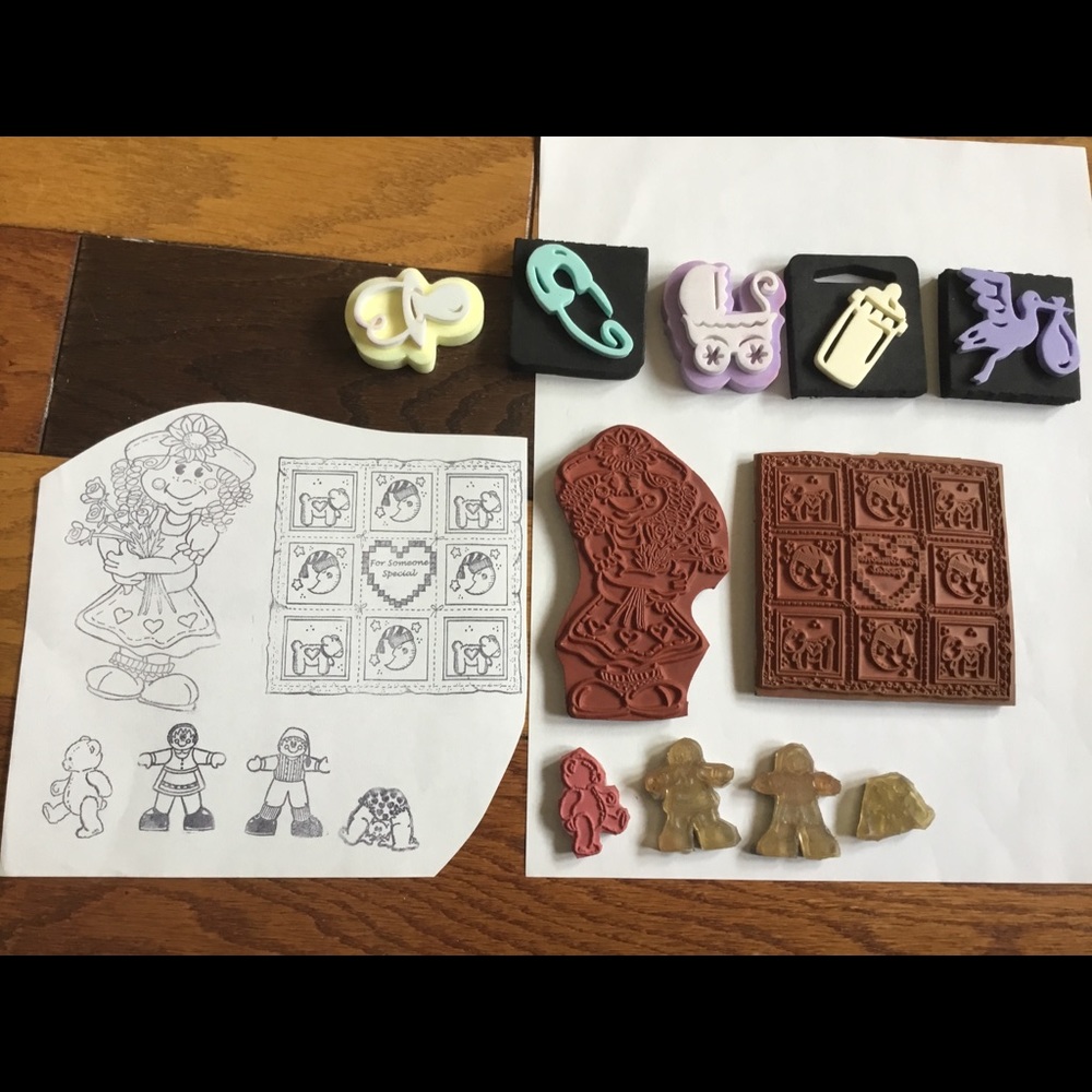 Children & Baby stamps rubber cling & foam dolls+